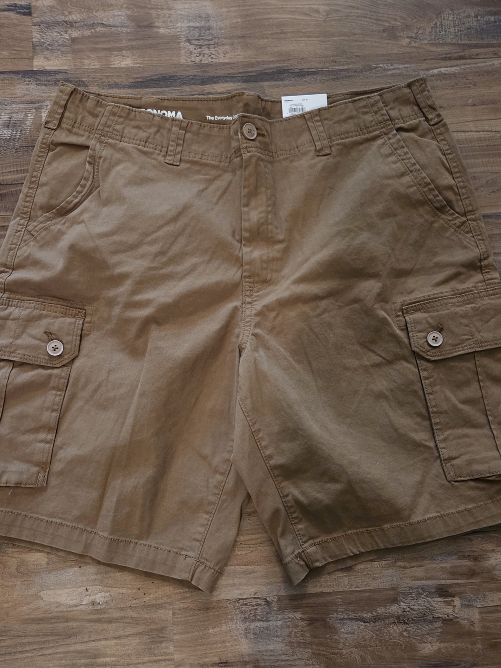 Sonoma Brown Cargo Shorts with Button Flap Pockets